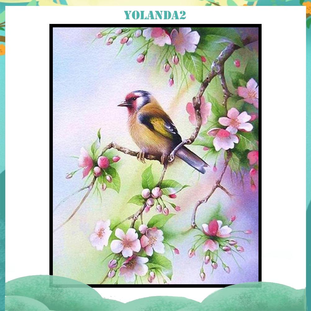 Tranh thêu chữ thập 11CT hình hoa và chim nghệ thuật (Szx1143)