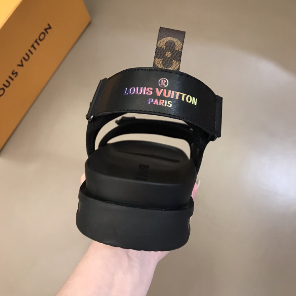 Xăng-đan nam da thật thời trang cao cấp Louis Vuitton LV phong cách trẻ trung, thời thượng