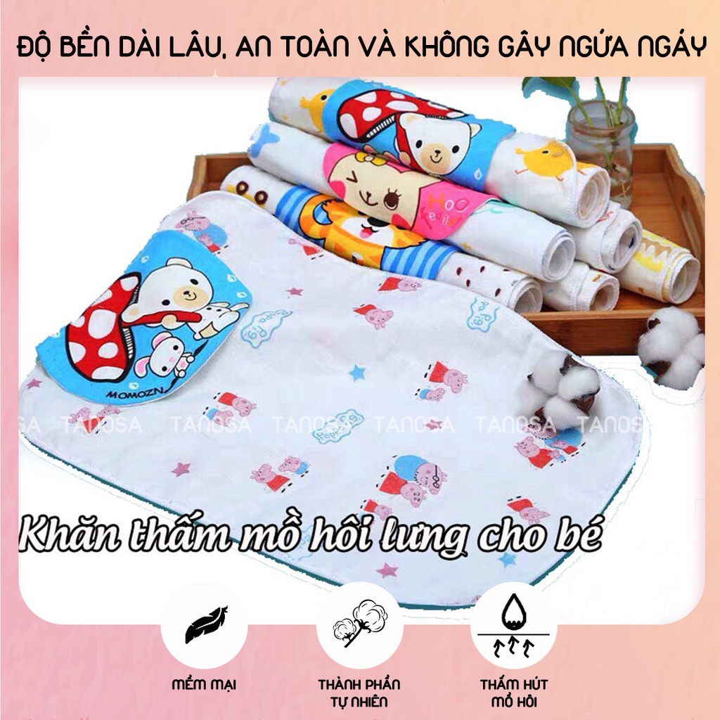 TANOSA KIDS Sét 2 khăn lót thấm mồ hôi cho bé xô bông hữu cơ 2 lớp