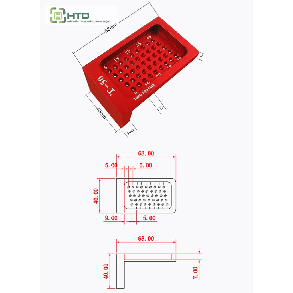 Thước kẻ hình chữ T - Thước đo cho thợ mộc - HTDVN