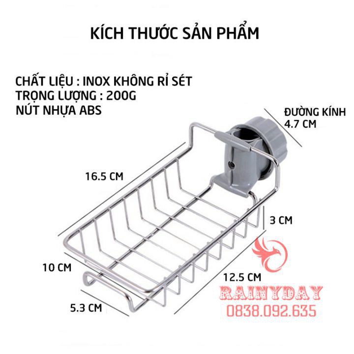 Giá để treo vòi nước gắn lavabo thông đa năng minh khay kệ inox đựng đồ phòng tắm nhà bếp trang trí đẹp