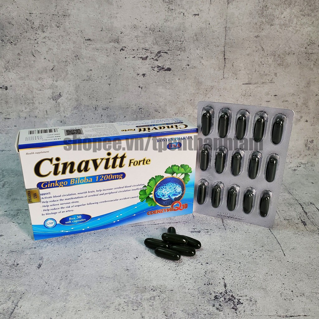 Viên uống CINAVIT FORT tăng tuần hoàn máu não, tăng cường trí nhớ, hỗ trợ não bộ - Hộp 30 viên | BigBuy360 - bigbuy360.vn