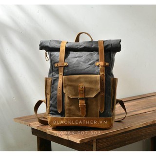 Balo Da Bò thật ,canvas cực chất [ bảo hành trọn đời + tặng kèm 1 móc khóa da bò ]