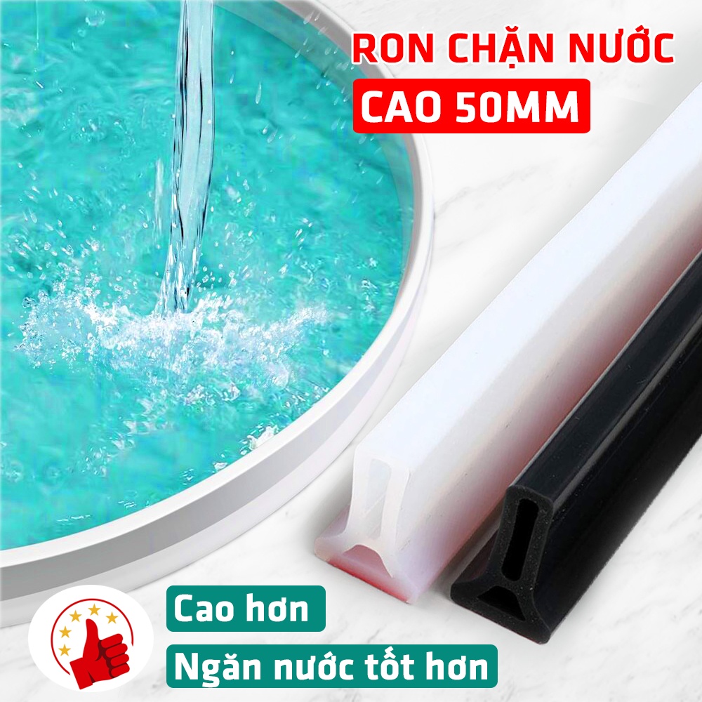 Dải Ron Thanh Miếng Dán Ngăn Chặn Giữ Đập Nước Phân Vùng Sàn Vòi Sen Nhà Tắm Nhà Bếp Silicone 50mm Legaxi