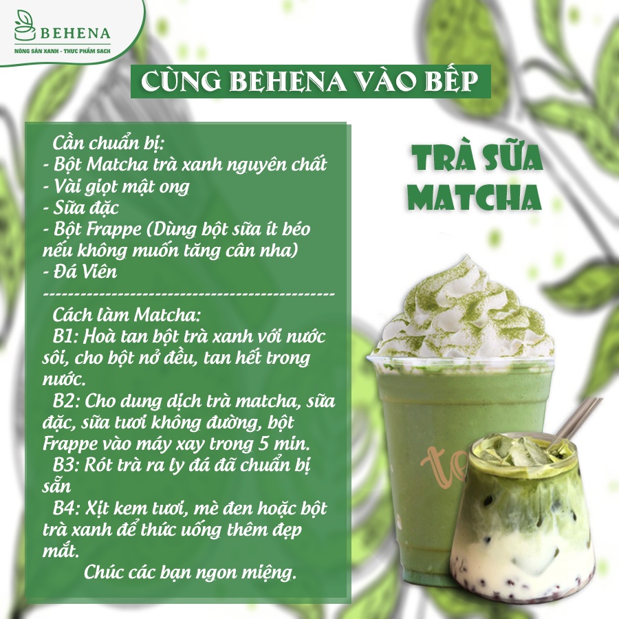 Bột trà xanh đắp mặt Chính Hãng matcha nguyên chất làm bánh Nhật Bản tắm trắng Behena Minh Anpha