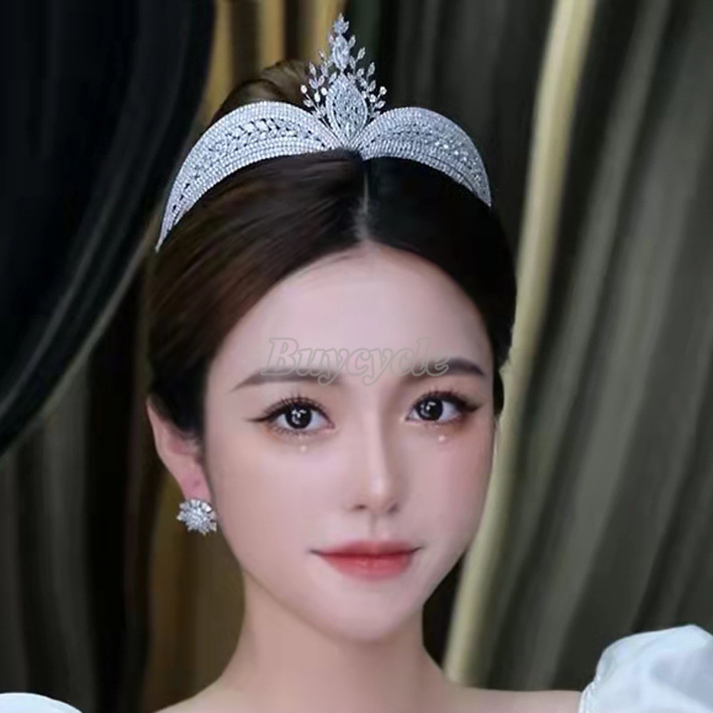 Vương Miện Cô Dâu Đính Đá Sang Trọng Phong Cách Vintage Hợp Thời Trang