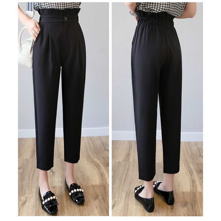 Quần tây nữ lưng cao công sở cạp bèo DOLOXI Hàn Quốc cao cấp  Q356