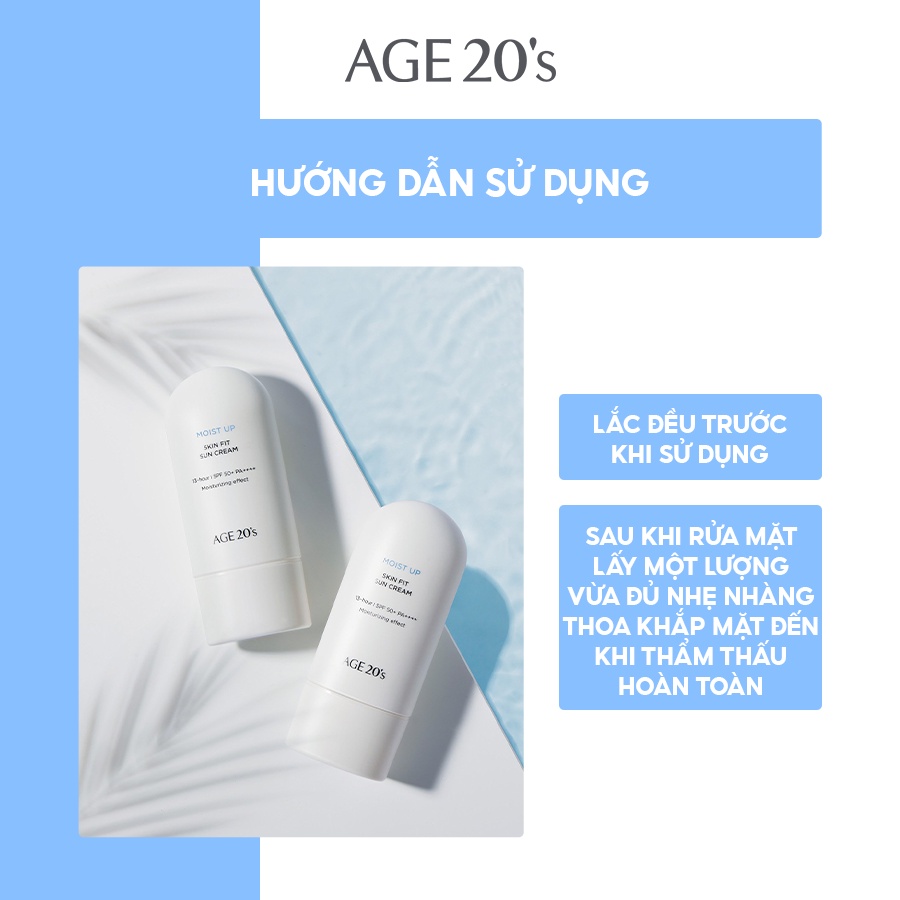 Kem Chống Nắng13h - 3 Màng Lọc - Không Mùi - Không Nâng Tone Dưỡng Ẩm Lâu Trôi AGE 20’s Moist Up Skin Fit Sun Cream 60ml