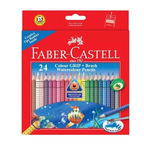 Faber Bộ 24 Tay Cầm Bút Chì Faber-Castell Màu Nước 24 Màu