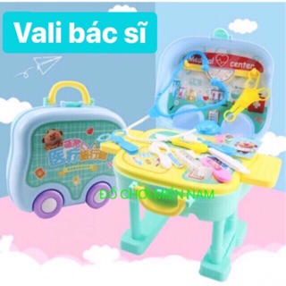 [Có ảnh thật] Đồ chơi Vali kéo kèm kệ bác sĩ heo cao 50cm siêu đẹp dành cho bé 