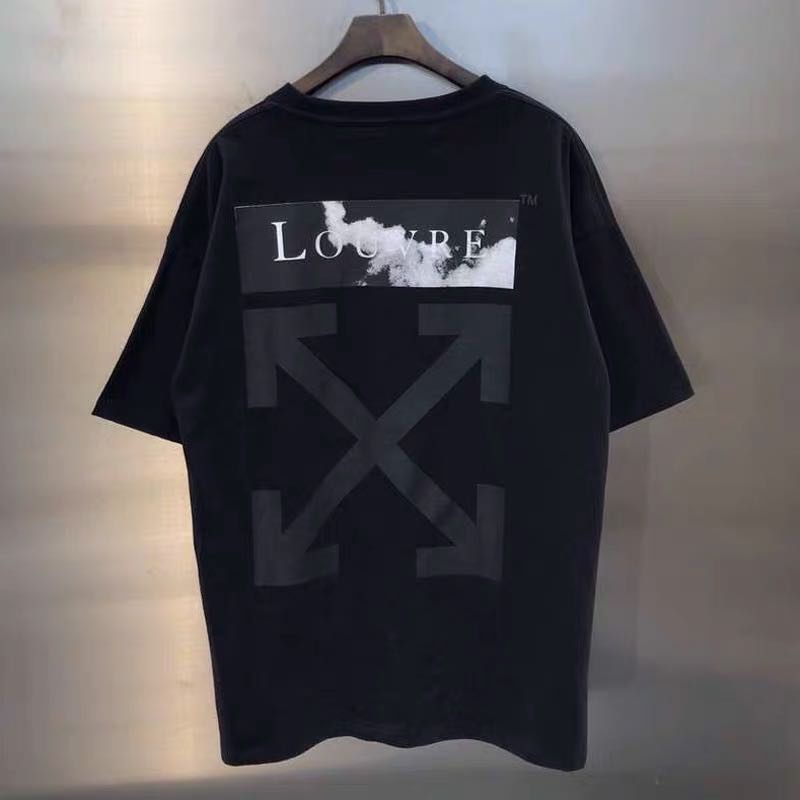 Off white Áo Thun Tay Ngắn Cổ Tròn In Hình Mũi Tên Đám Mây Thời Trang Xuân Hè Cho Nam Và Nữ