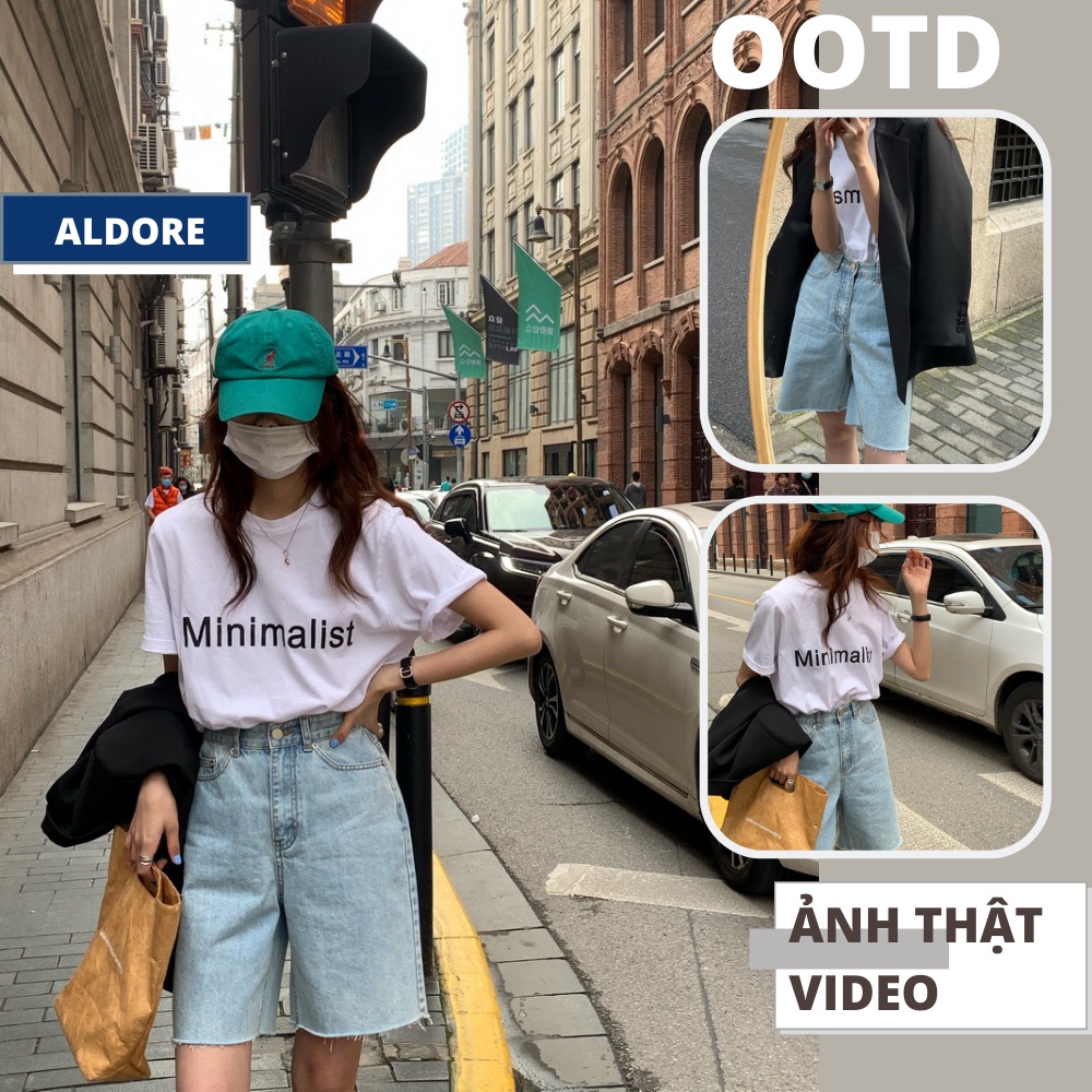 Quần jean ngố lửng nữ ống rộng quần ngố bò màu xanh nhạt MS5HA9