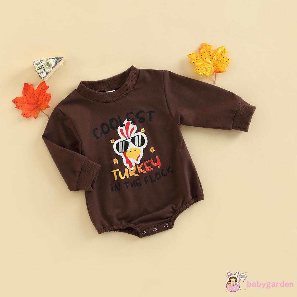 Áo Liền Quần Dài Tay Cổ Tròn In Chữ Thổ Nhĩ Kỳ Cho Bé