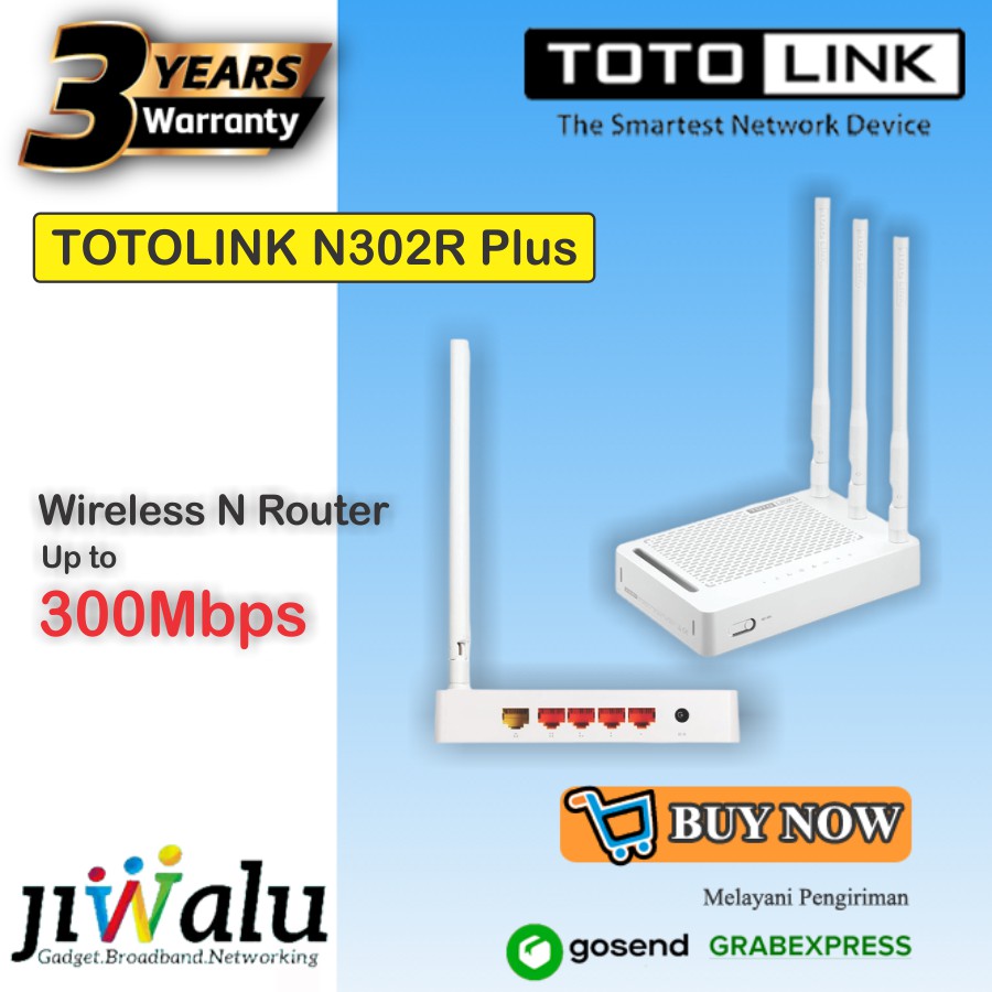 Bộ Phát Sóng Wifi Totolink N302R Plus - 300mbps 4 Cổng Lan Port 3