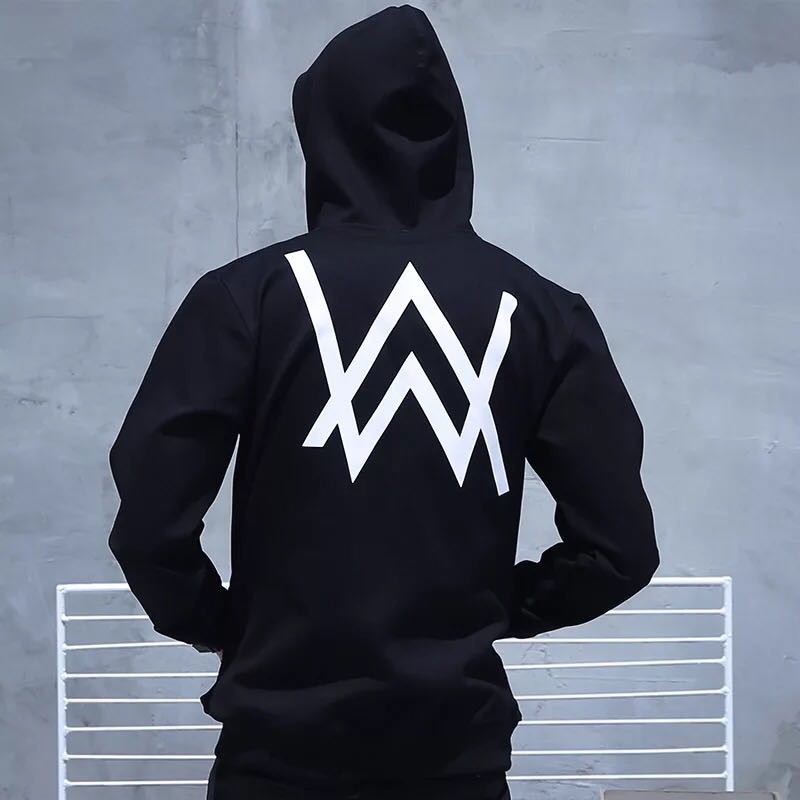 Áo Khoác Hoodie Khóa Kéo In Logo Alan Walker