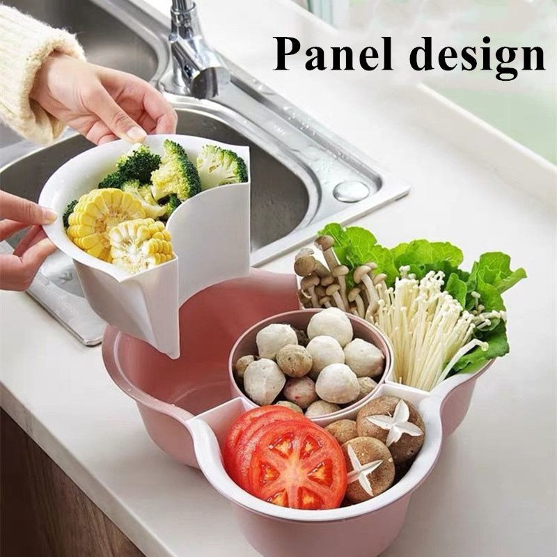 Rổ rửa rau củ quả hai lớp tiện lợi