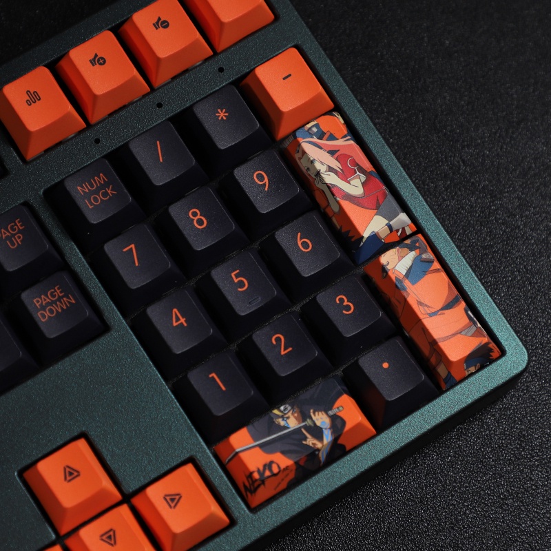 Naruto Keycaps Cherry Hồ sơ Anime Hatake Kakashi Naruto PBT Thuốc nhuộm thăng hoa Bàn phím cơ Keycaps