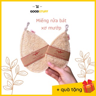 Miếng rửa chén bát xơ mướp Vi Lâm hình giọt nước, mềm, nhanh khô, thân thiện môi trường, chất lượng xuất khẩu, Goodstuff