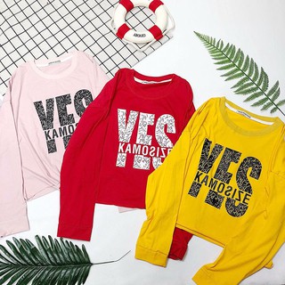 Áo thun croptop tay dài dễ thương