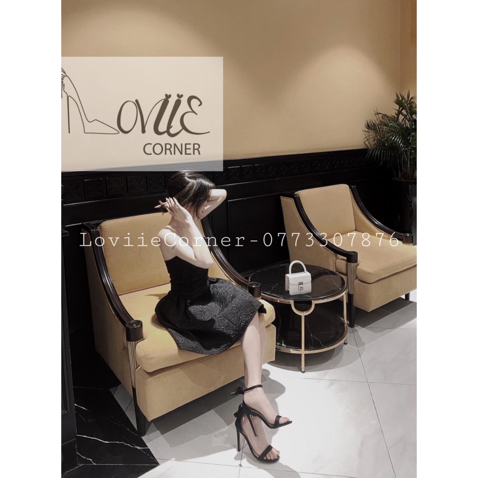 GIÀY CAO GÓT NỮ LOVIIECORNER CHẤT LỤA - SANDAL GÓT NHỌN 9 PHÂN QUAI MẢNH NƠ LỤA G191262 G220634