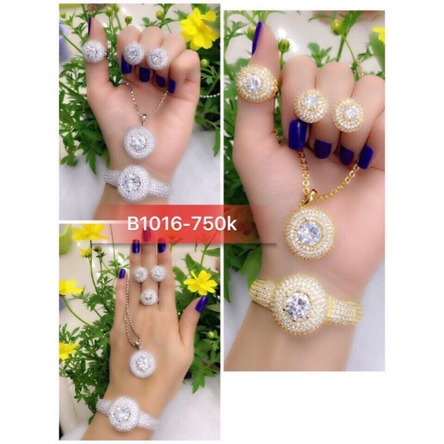 Bộ sản trang sức xi vàng và bạch kim b1016