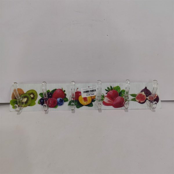 Thanh 6 móc siêu dính 3D,Móc dính 6 nhánh siêu chắc, Móc Treo Quần Áo 6 Móc 3D Hình Hoa quả