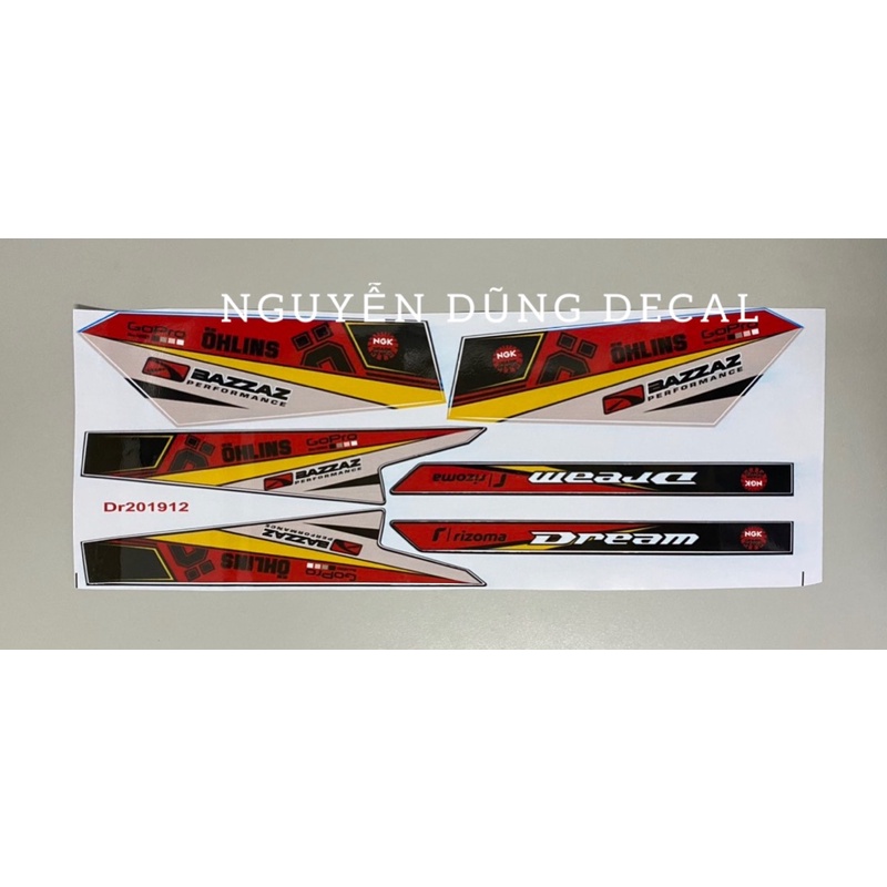 Tem chế nguyên bộ OhLins cho xe Dream_ Nguyễn Dũng Decal