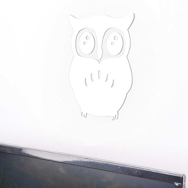 Decal dán tường Họa Tiết 3d Hình Con Cú Màu Gương Dùng Trong Trang Trí Nhà
