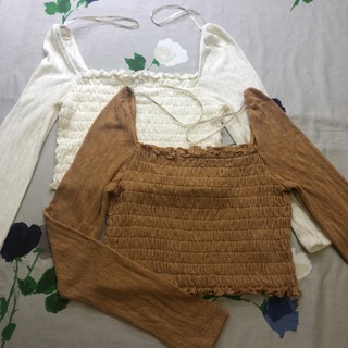 Croptop nhún ngực f21 - size l