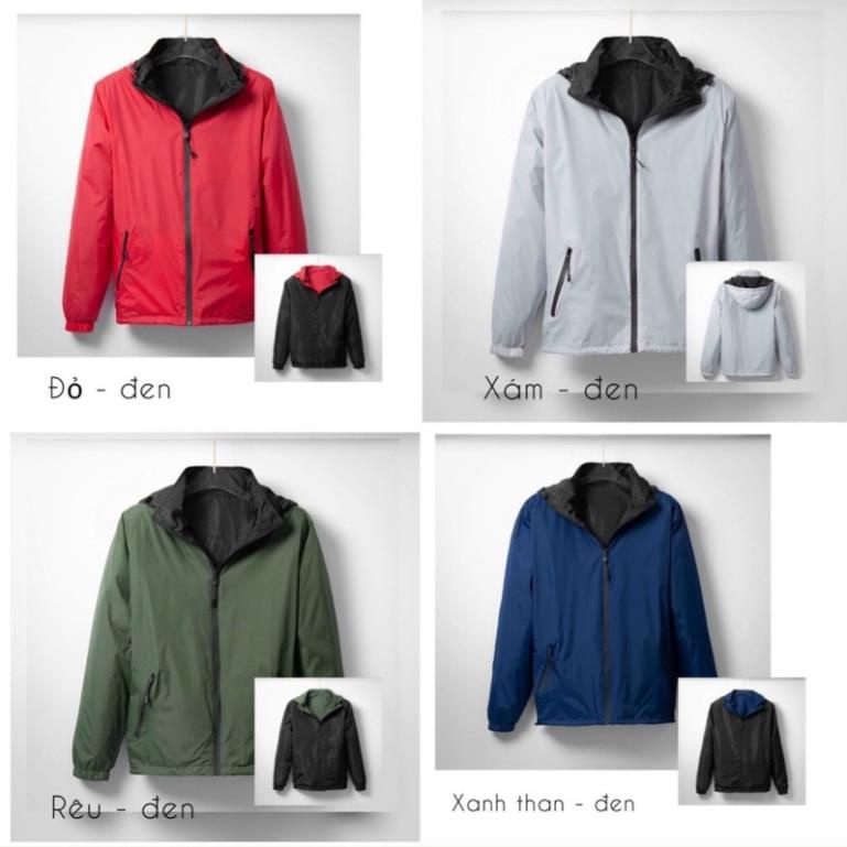 Áo khoác gió 2 mặt 2 lớp chống nước - Áo gió unisex phiên bản mới Đẹp