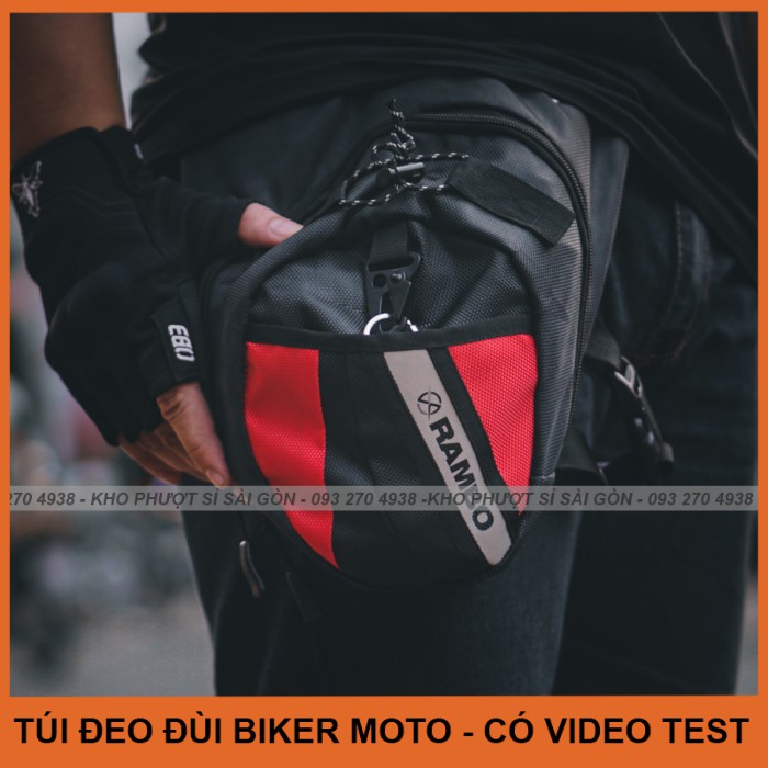 RAMBO - Túi đeo đùi form Dainese cho biker đi tour tiện dụng - Túi đeo hông đùi chéo anh em đi phượt