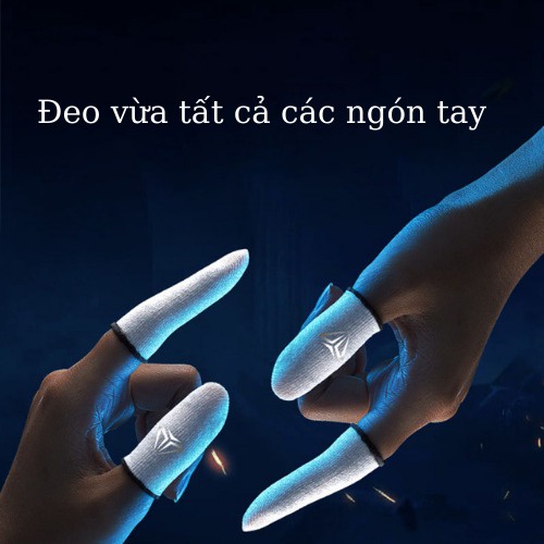 Găng tay chơi game Memo, Shezi sợi bạc cao cấp 2 ngón, Bao tay chống mồ hôi các ngón hiệu quả khi chơi game