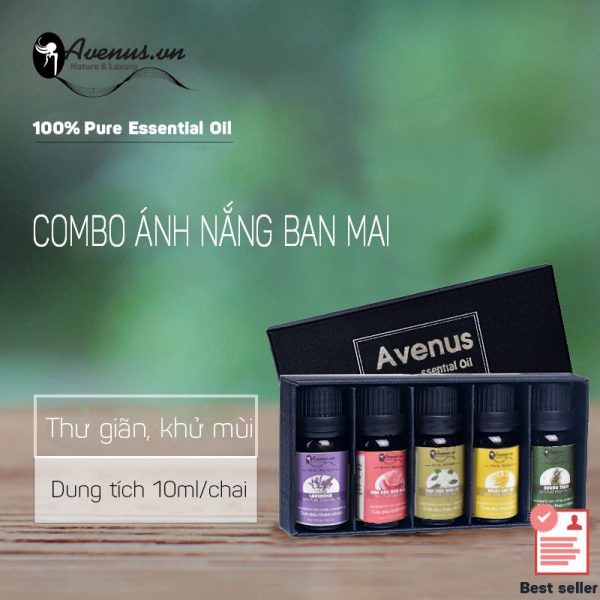 Combo 5 chai tinh dầu BST Ánh nắng ban mai Avenus 10ml