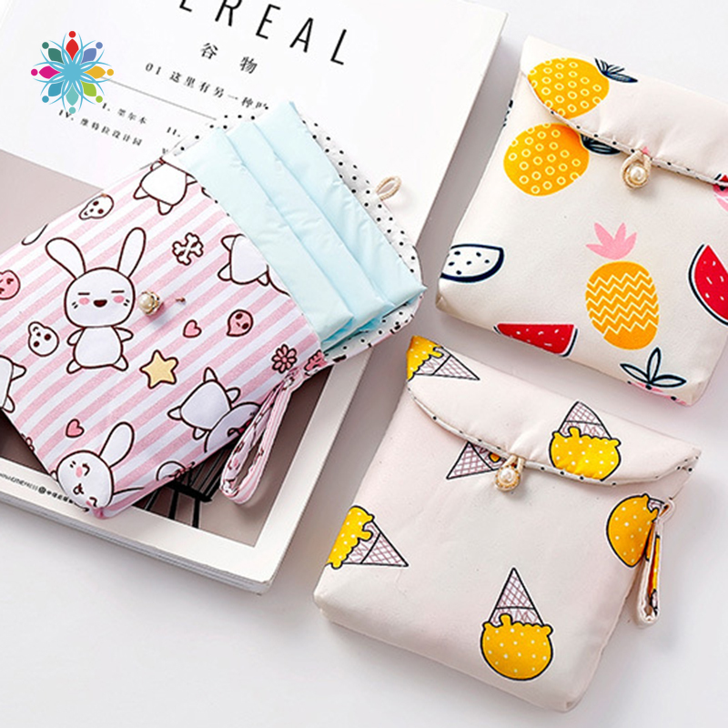 Travel Aunt Towel Storage Bag Portable Cartoon Sanitary Napkin Bag Sanitary Napkin Small Bag YKT