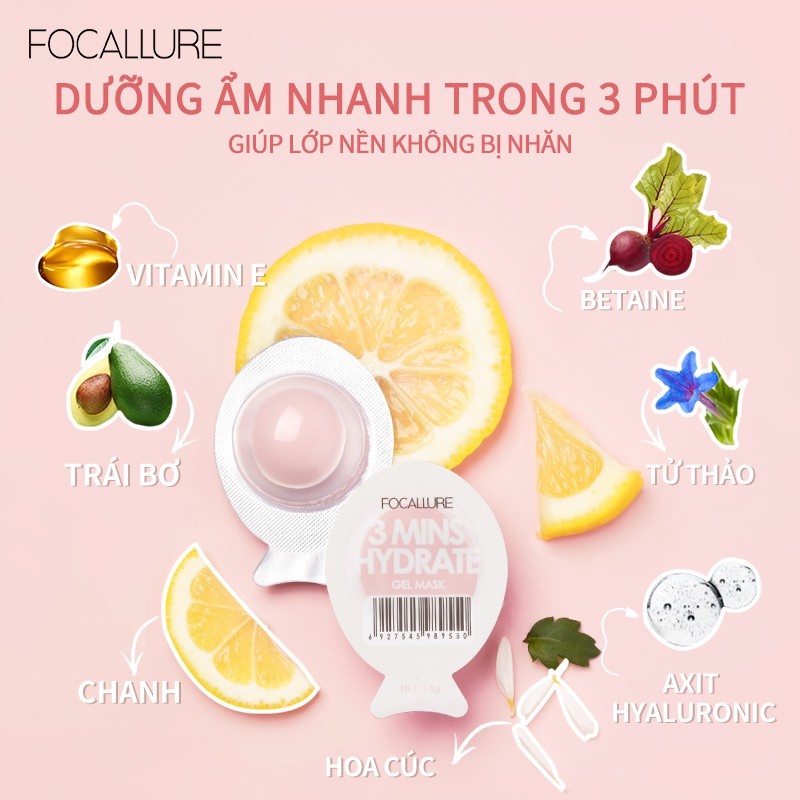 🥰😘😘Mặt Nạ 7 Ngày Focallure 3.8g Hỗ Trợ Giảm Mụn Dưỡng Ẩm Kiểm Soát Dầu Nhờn Dưỡng Da🦚🦚🦚