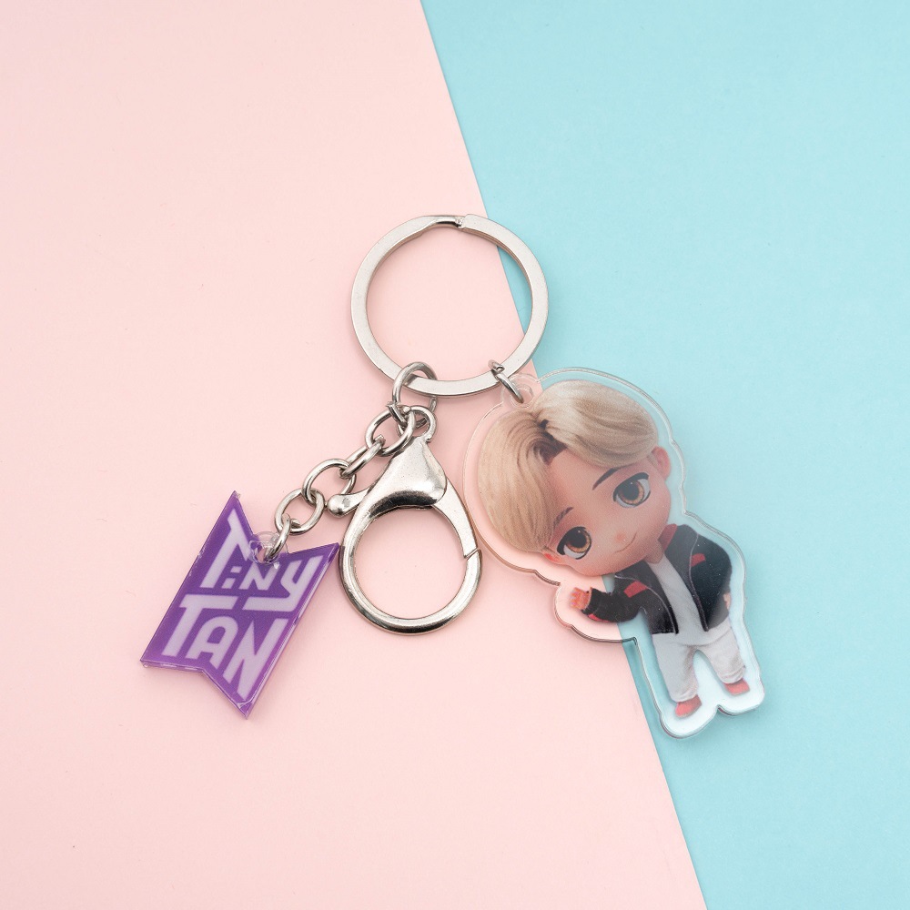 Móc Khóa Acrylic Họa Tiết Hoạt Hình Bt21 Bts Jin Suga Jimin V