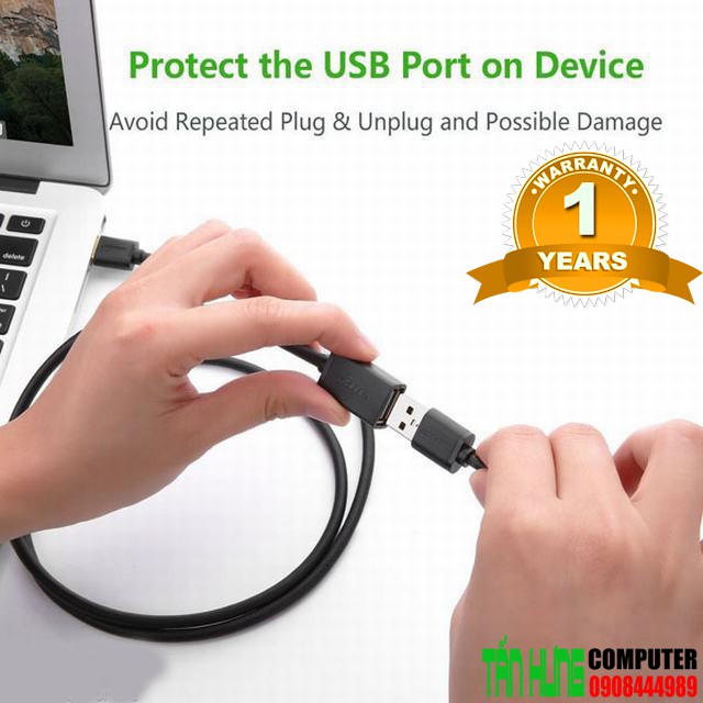 Cáp USB 3.0 nối dài 3m UGREEN 30127 Chính hãng