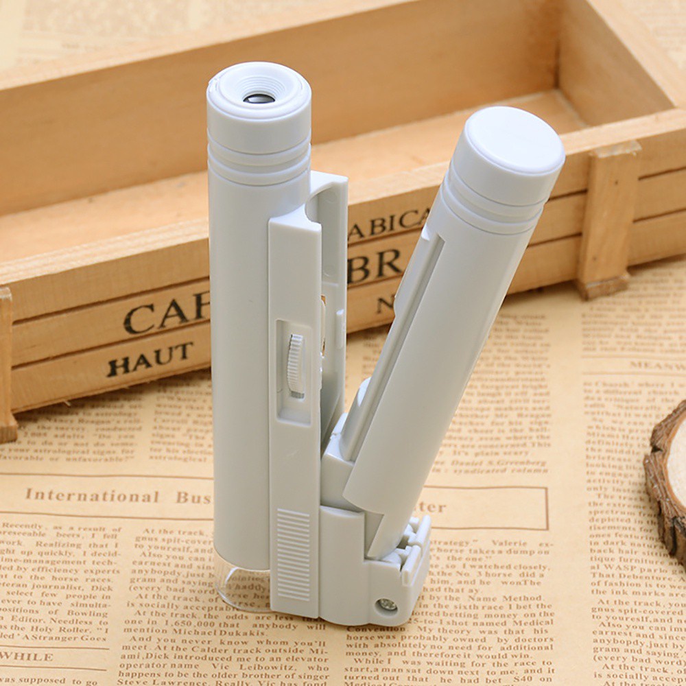 Kính hiển vi bỏ túi nhỏ gọn phóng đại gấp 40 / 80 / 100 lần có đèn led tiện lợi