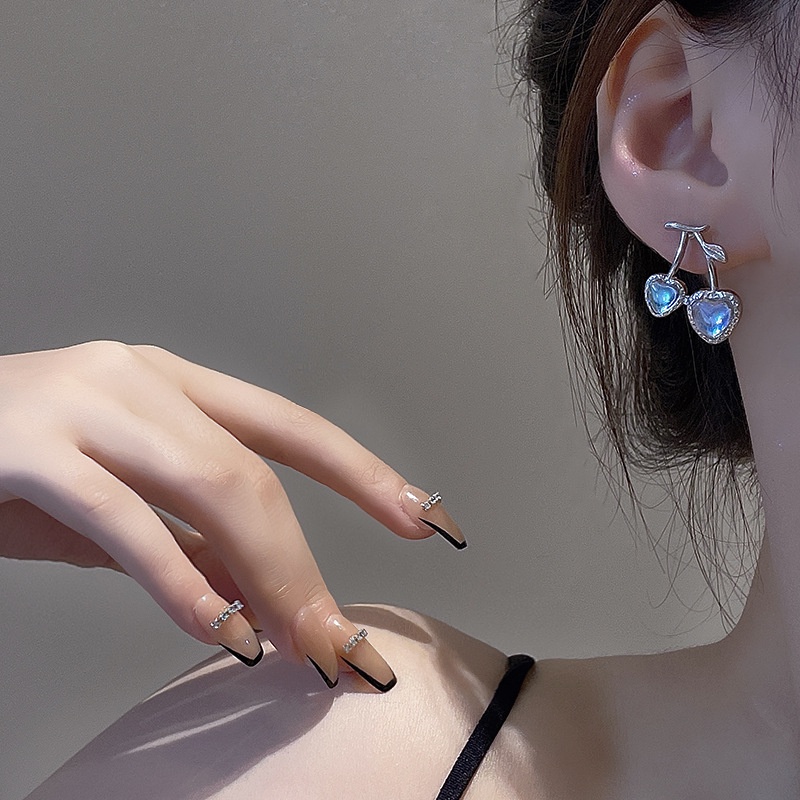 Bông Tai Xỏ Lỗ Màu Xanh Dương / Tím / Tím