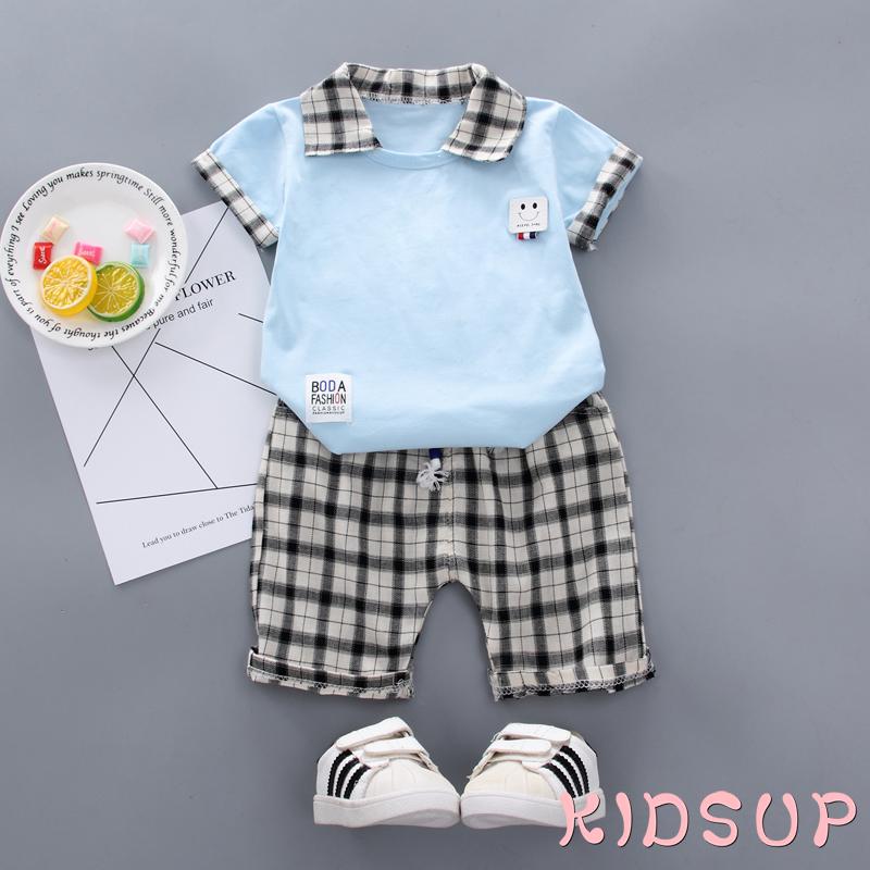 Set Áo Thun Polo Tay Ngắn &amp; Quần Short Cho Bé Trai