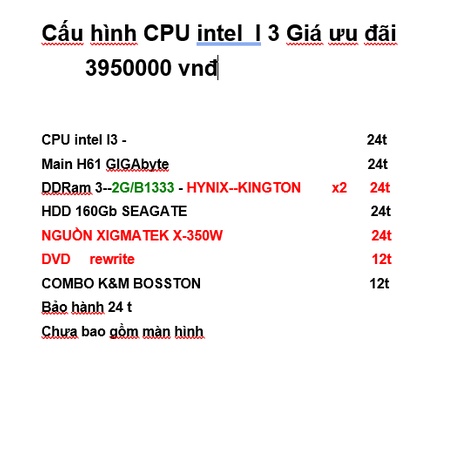 CPU i 3 MÁY TÍNH BÀN GIÁ ƯU ĐÃI DÀNH CHO HỌC SINH MÙA NHẬP HỌC | BigBuy360 - bigbuy360.vn
