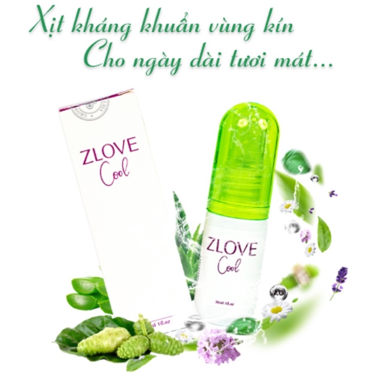 Xịt phụ khoa ZLOVE COOL [Chai 30ml] - kháng khuẩn, khử mùi vùng kín