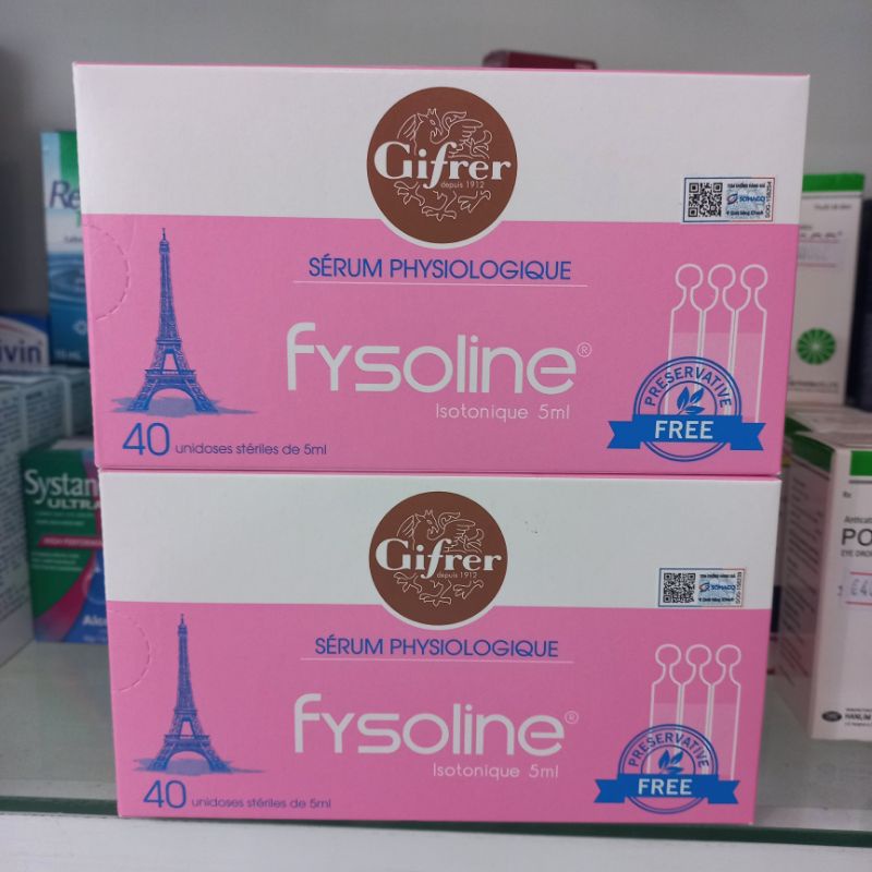 FYSOLINE Nước muối sinh lý Pháp vệ sinh mắt mũi tai cho bé hộp 40 ống