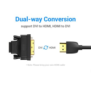 [DVI 24+1 to HDMI] Đầu chuyển cổng DVI Vention ECDB0