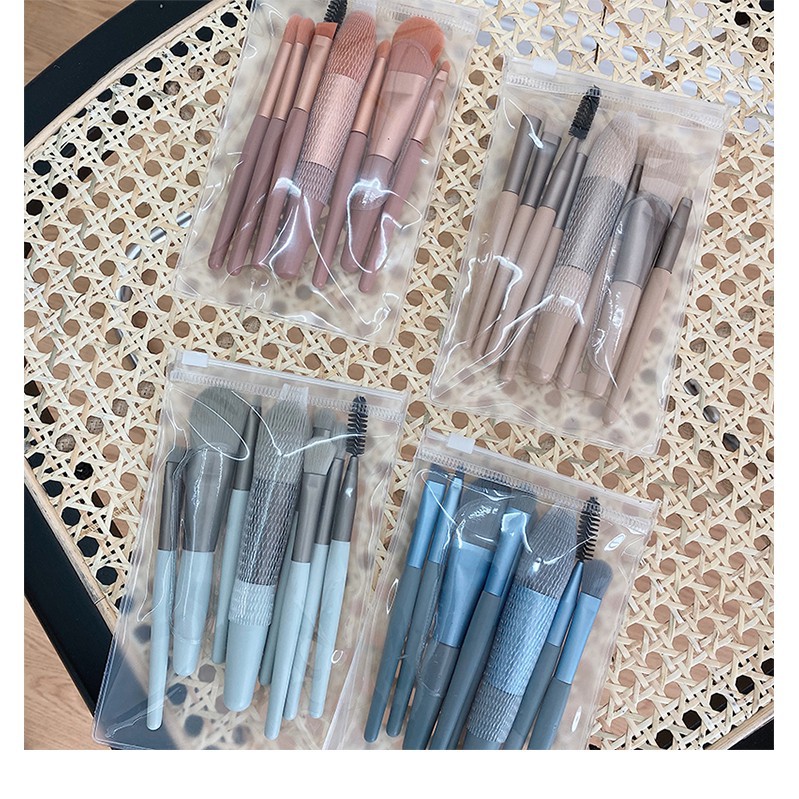 Bộ cọ trang điểm make up cá nhân 8 cây tặng kèm túi zip Vintage Sena Beauty bokisd.store