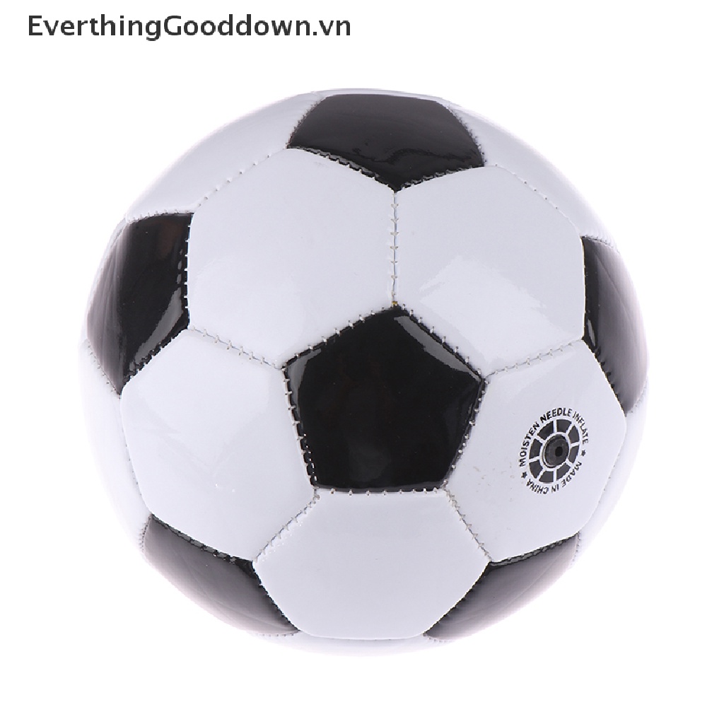 Everthinggooddown 1 Quả Bóng Đá Bằng Nhựa PVC Size 2 Màu Trắng Đen Cổ Điển Cho Bé