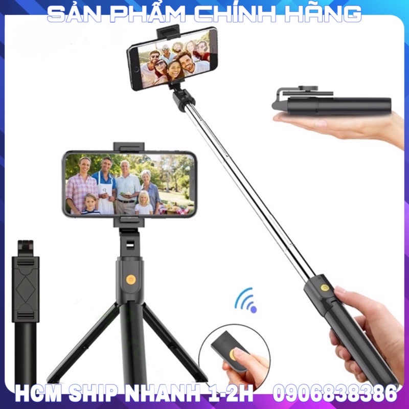 Gậy chụp ảnh 3 chân có điều khiển Bluetooth, cây livestream, tự sướng Tripod K07