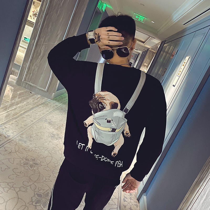 hoodies men's  plus  size ins  Korean student  fake two-piece tops