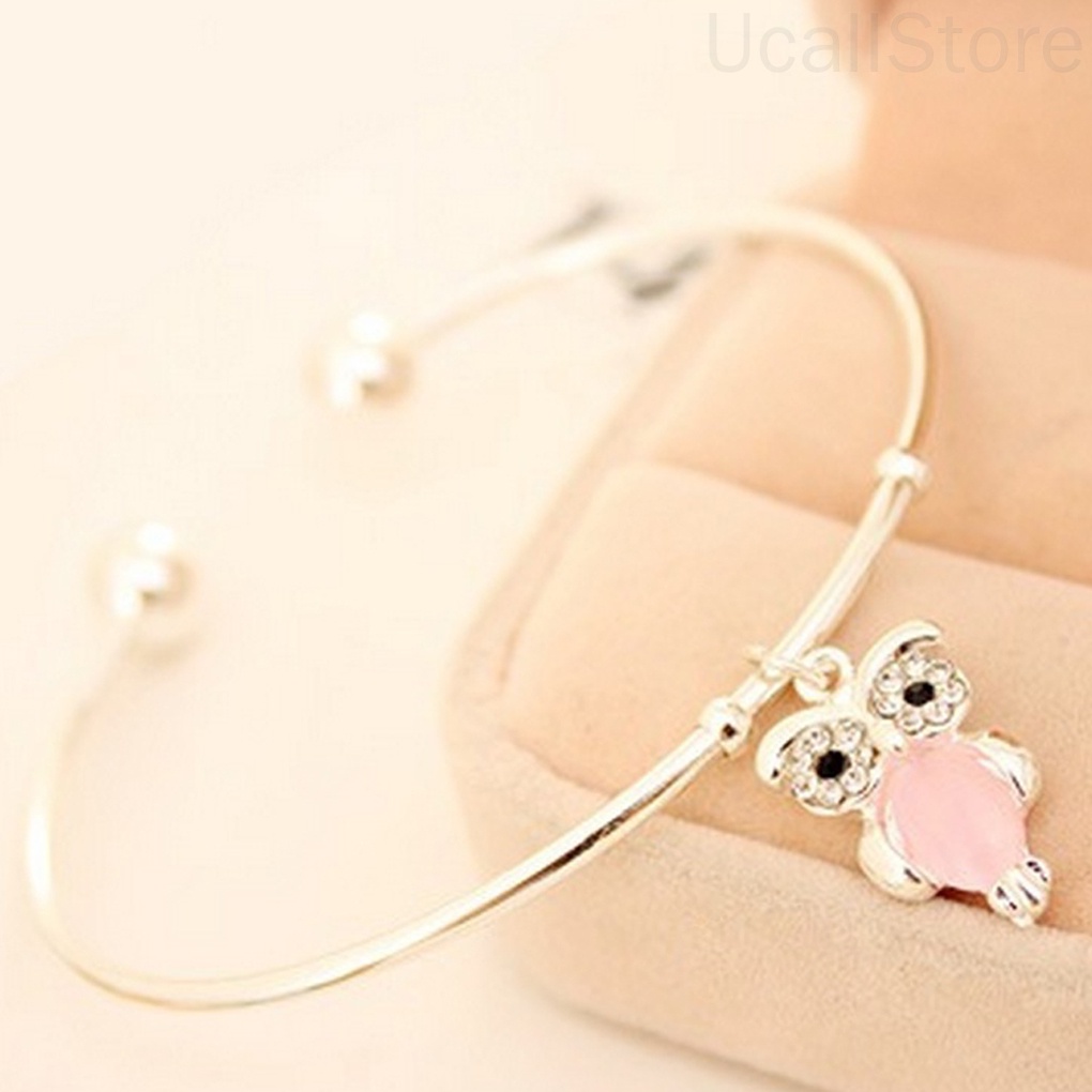 Dễ Thương Vòng Tay Hợp Kim Đính Đá Opal Nhân Tạo Màu Bạc Cho Nữ Mã 1