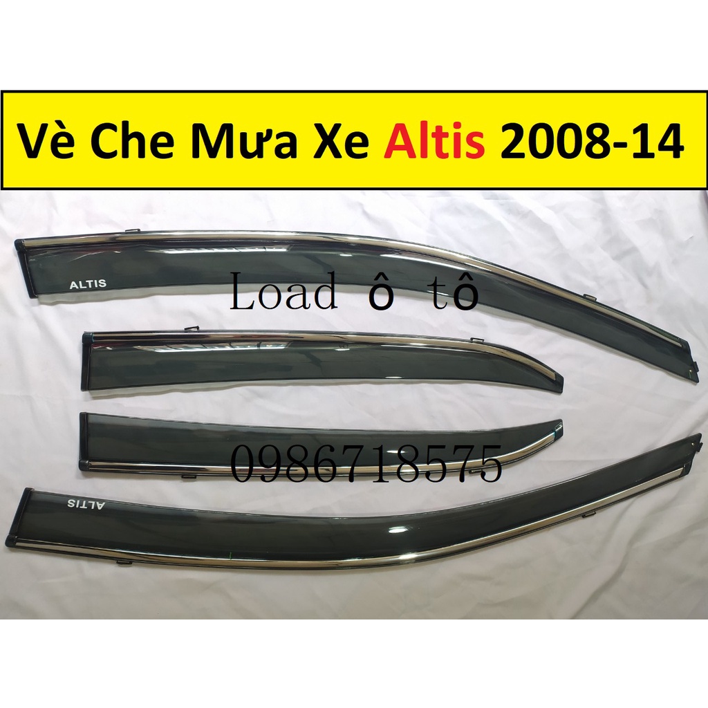 Vè Che Mưa Xe Toyota Altis 2008-2014 Mẫu Vè Chỉ Mạ Crom Cao Cấp